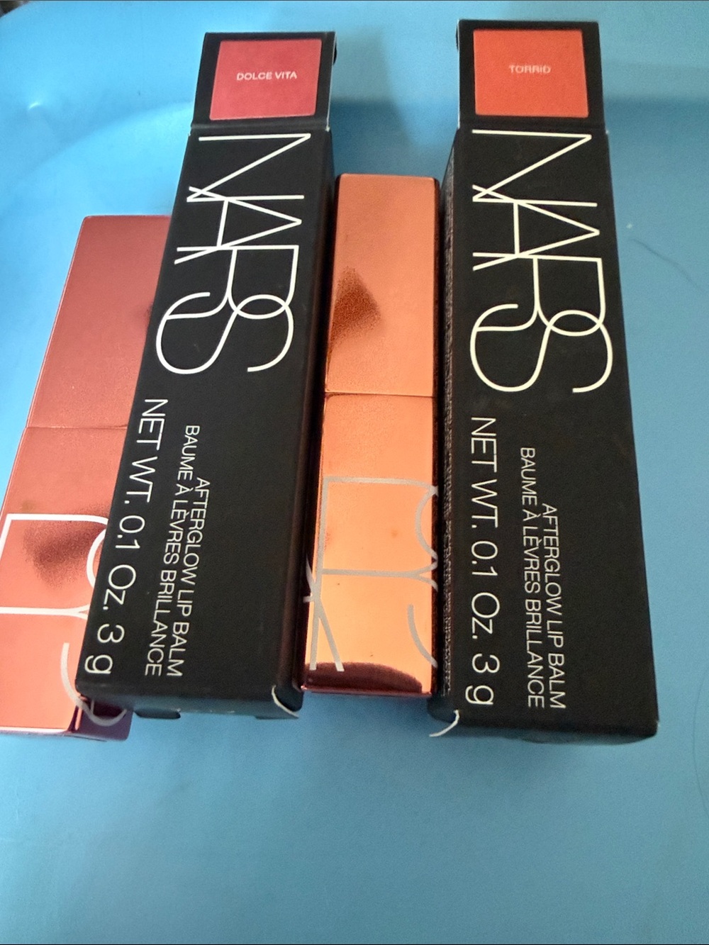 NARS Afterglow Lip Balm — Dolce Vita & Torrid Peach Shades